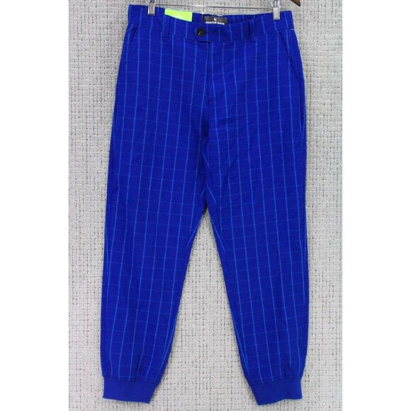 Houston White x Target Jogger Pants Mens Medium M Blue Plaid Casual NWT - Picture 1 of 9